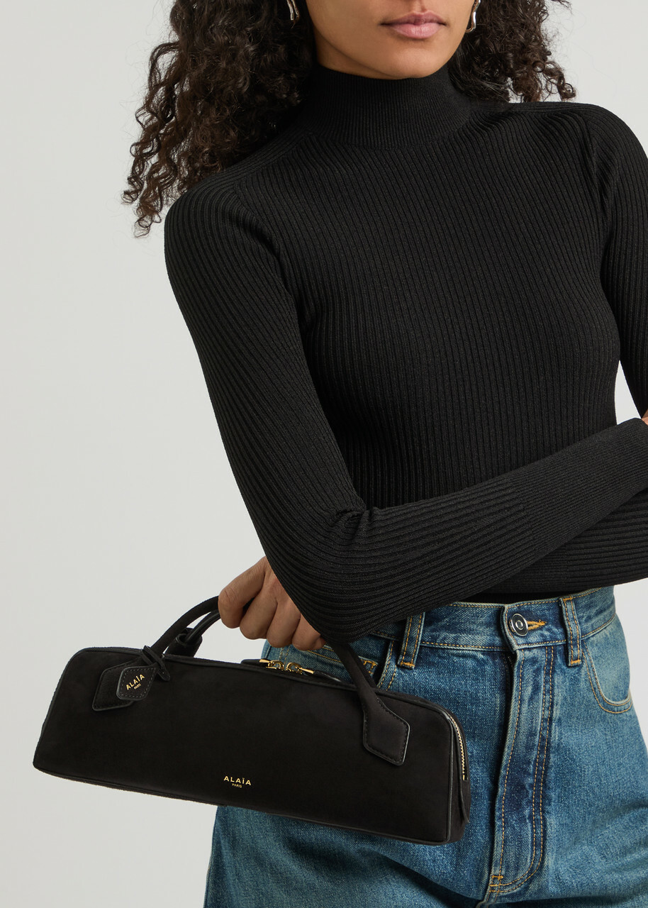 Alaïa Le Teckel Suede Clutch - Black - One Size