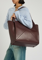 Victoria Beckham Victoria Panelled Smoothed Leather Tote - Burgundy - One Size