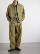 Story mfg. - Lush Wide-Leg Pleated Organic Cotton-Canvas Trousers - Green