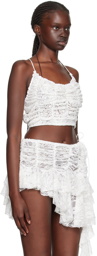 Ester Manas White Ruched Tank Top