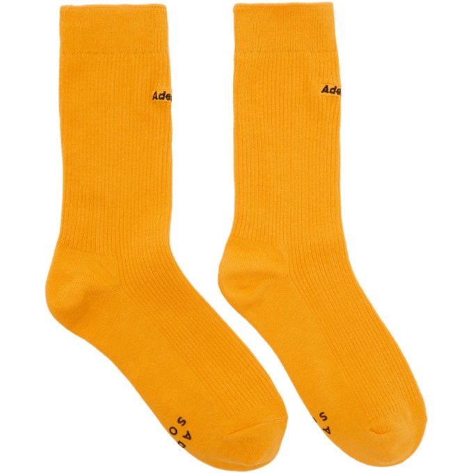 Photo: ADER error Yellow Embroidered Logo Socks
