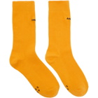 ADER error Yellow Embroidered Logo Socks