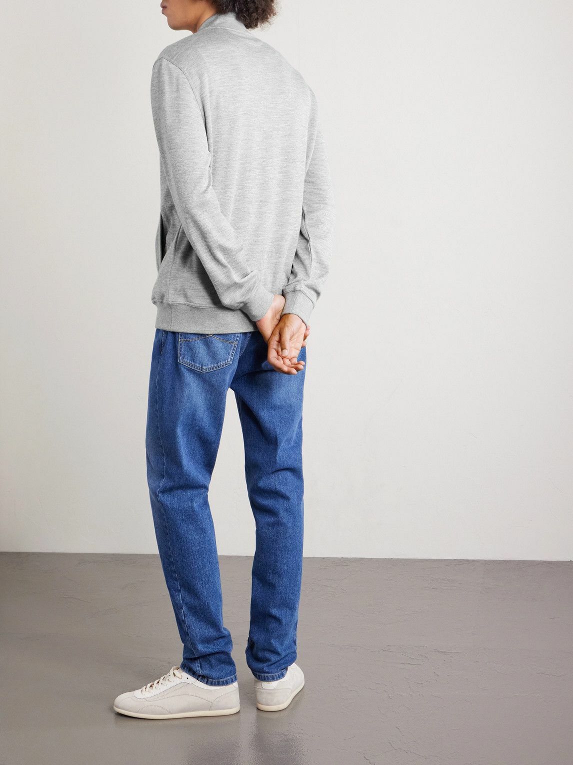 Brunello Cucinelli - Cashmere-Blend Zip-Up Sweatshirt - Gray