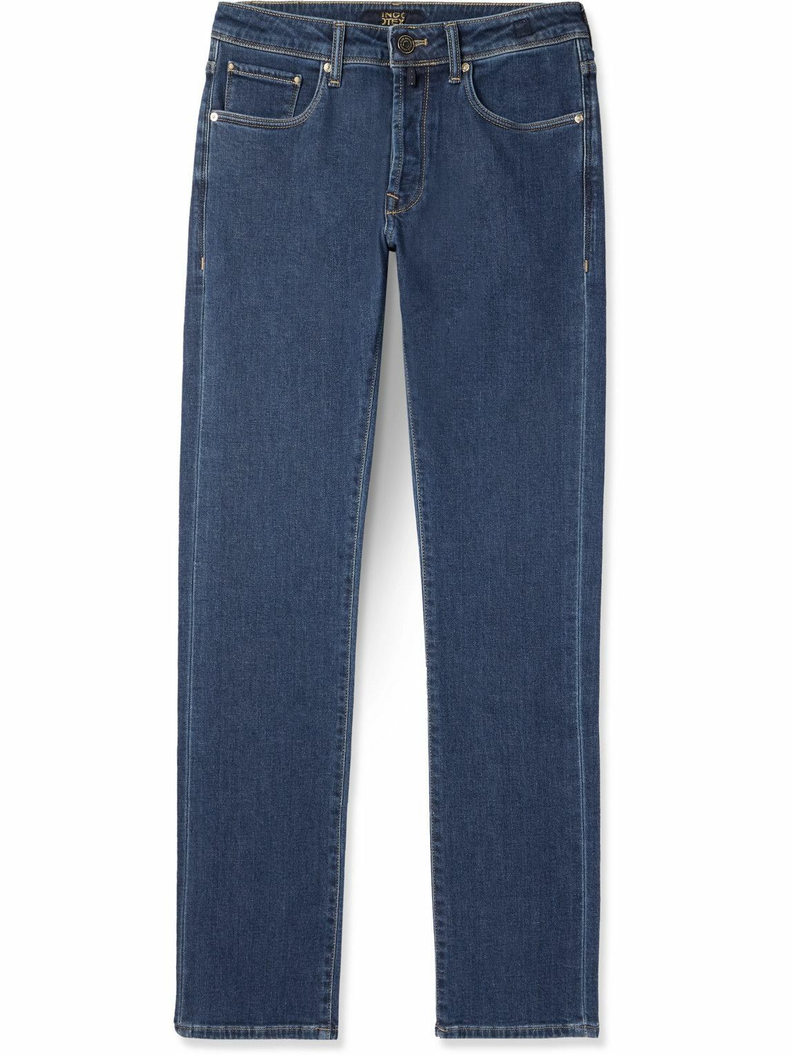 Incotex - Blue Division Slim-Fit Logo-Appliquéd Jeans - Blue