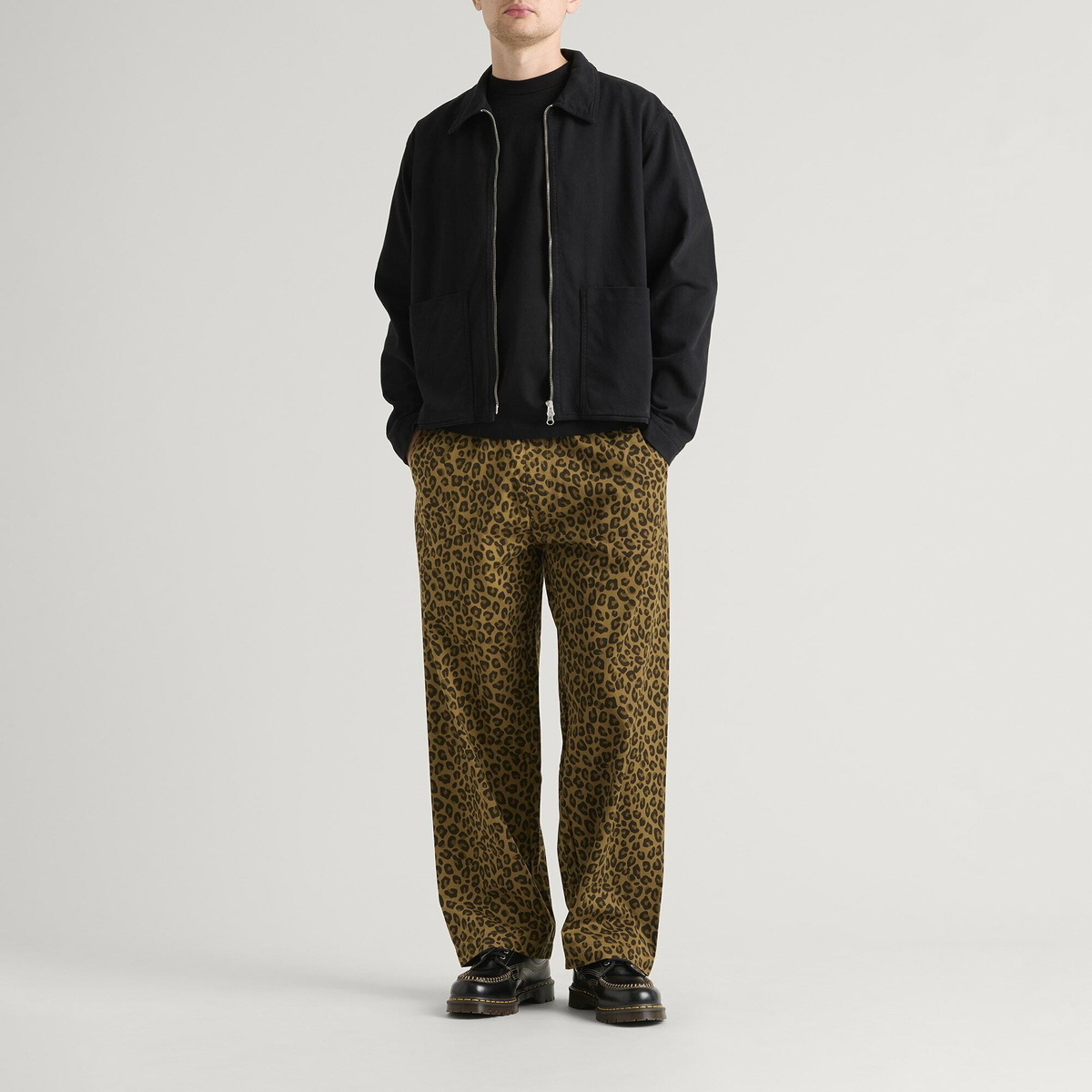 Service Works Men's Patterned Easy Chef Pants in Brown Leopard