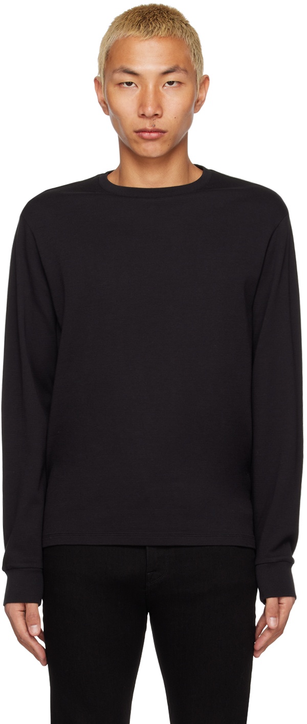 Photo: FRAME Black Duo Fold Long Sleeve T-Shirt