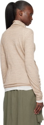 Lauren Manoogian Beige Super Fine Funnel Turtleneck