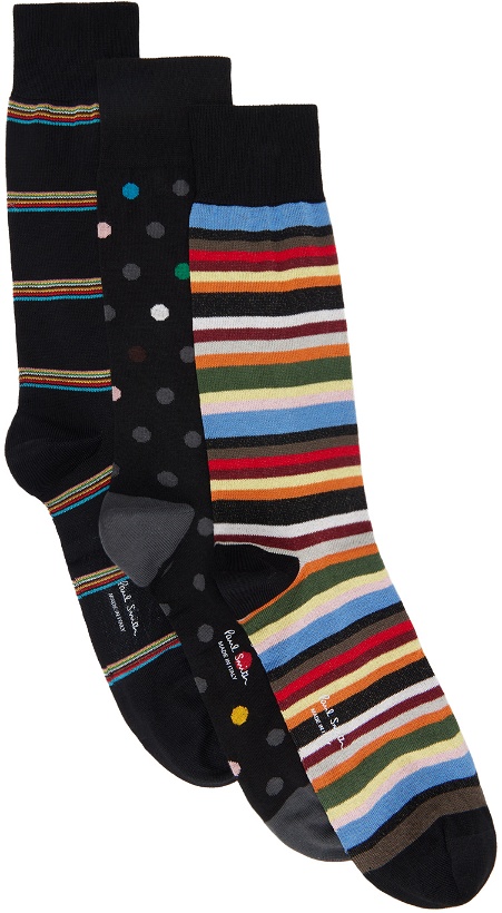 Photo: Paul Smith Three-Pack Multicolor Signature Socks