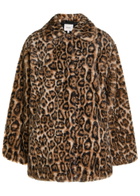 Reformation Stable Faux fur Coat Leopard