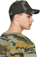 Balmain Khaki Monogram Camouflage Cap