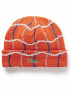 DIME - Logo-Embroidered Checked Jacquard-Knit Beanie