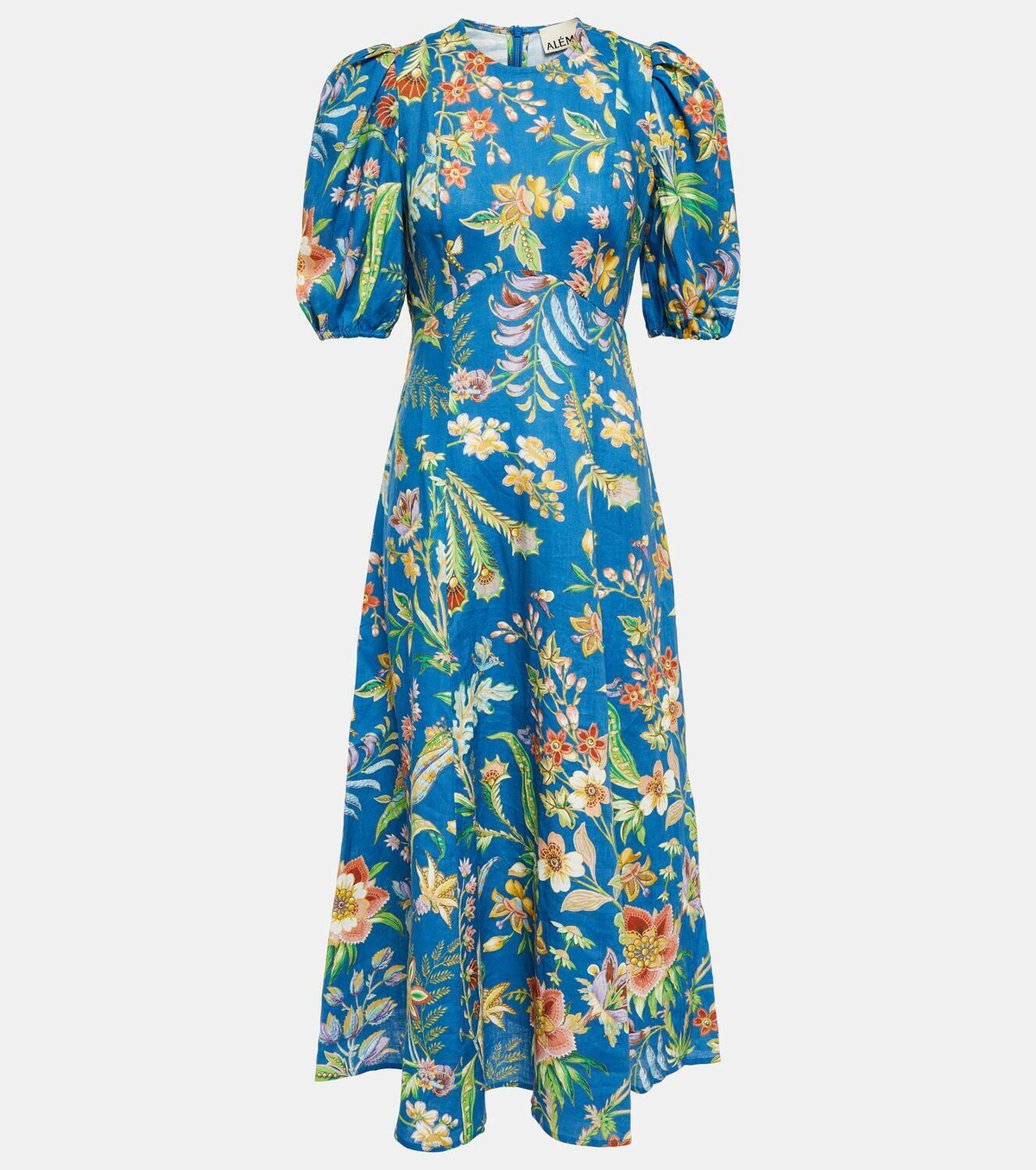 Almais June floral linen midi dress ALMAIS