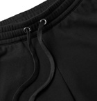 Burberry - Slim-Fit Logo-Print Striped Loopback Cotton-Jersey Sweatpants - Black