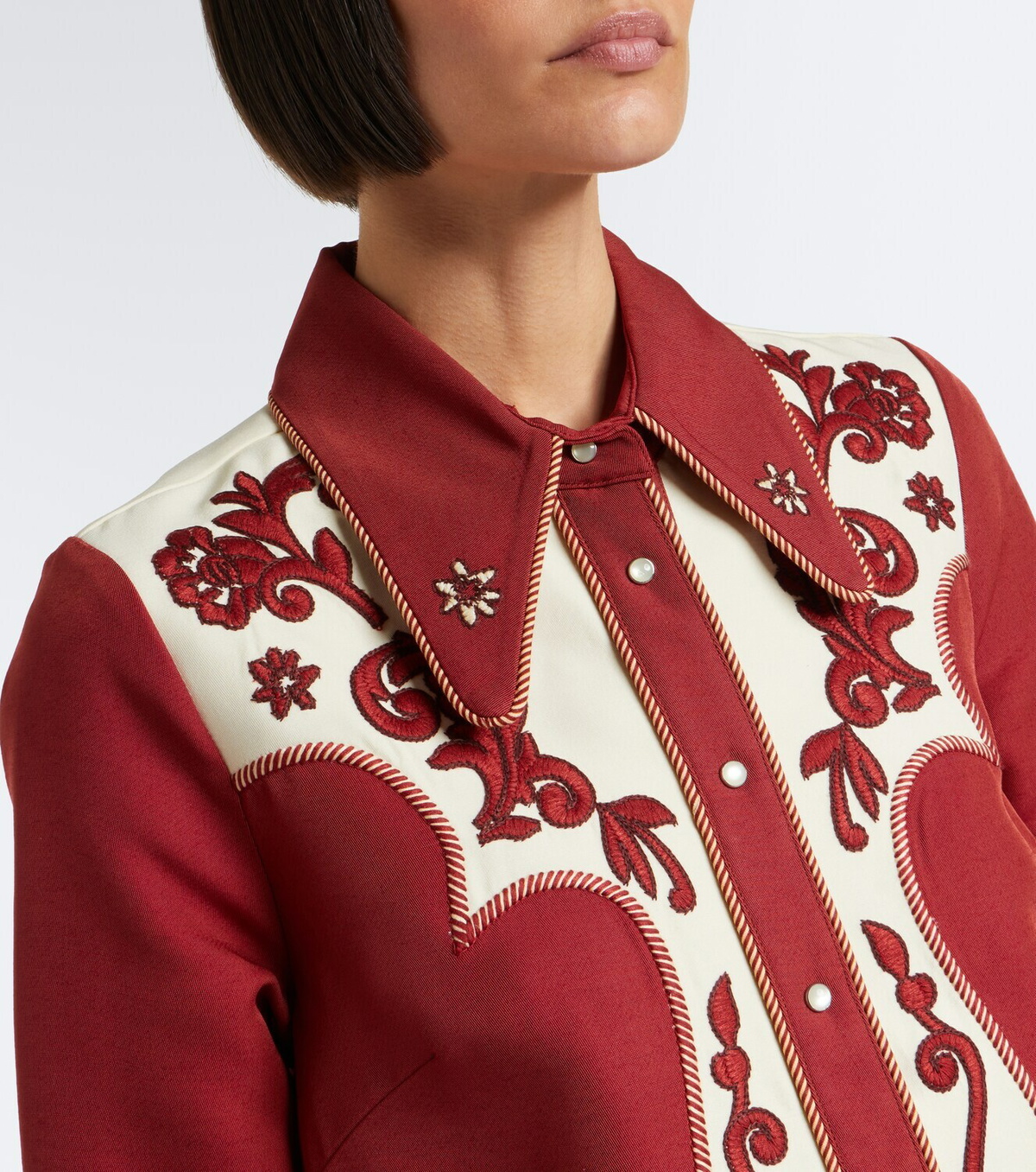 Alémais Duke embroidered wool-blend shirt