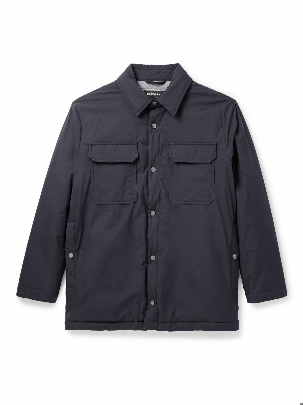 Kiton - Padded Twill Shirt Jacket - Blue Kiton
