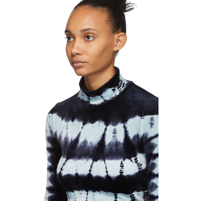 Proenza Schouler Blue Tie Dye Velvet Turtleneck Proenza Schouler