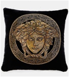 Versace Home Medusa embellished cotton cushion
