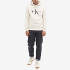 Calvin Klein Men's Monologo Hoody in Egg Shell