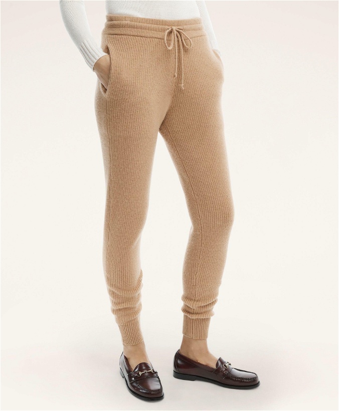 Photo: Brooks Brothers Women's Merino Wool Cashmere Sweater Jogger Pants | Camel
