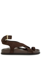 A.emery Jalen Cross-over Suede Sandals Brown