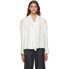 Lemaire White Silk Tie Blouse