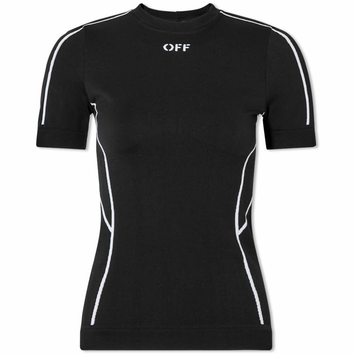 Photo: Off-White Women's Athletic Off Stamp Seamless T-Shirt in Black/White