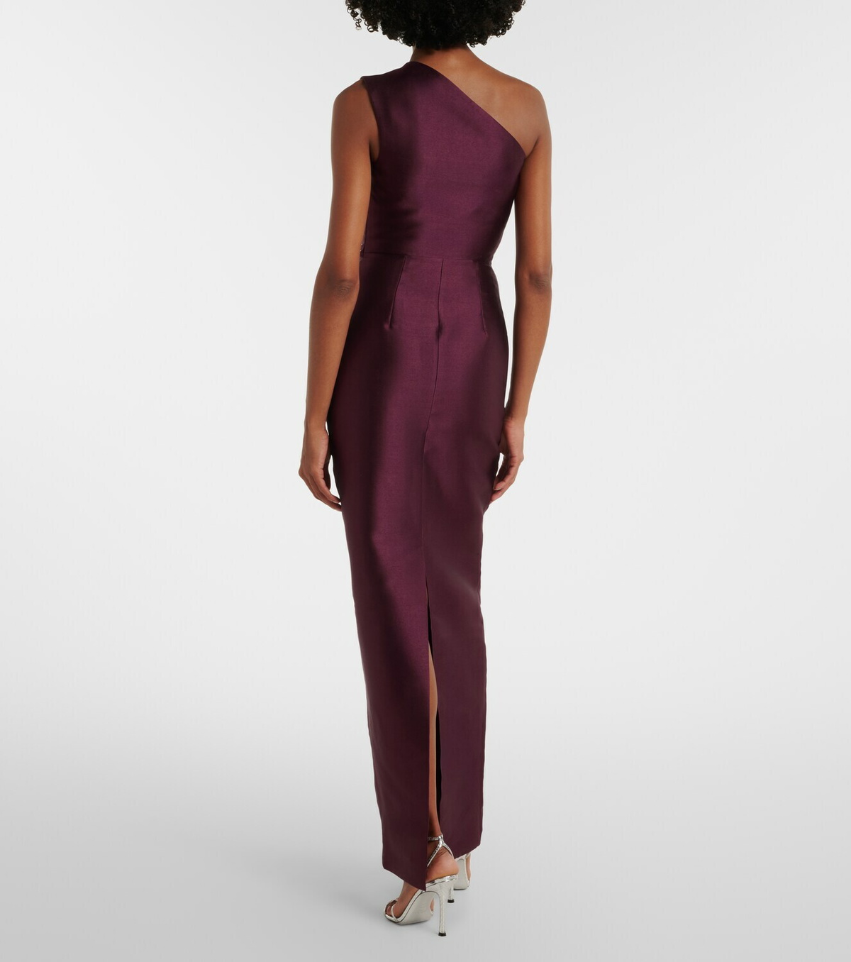 Solace London Kira draped satin gown