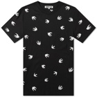 McQ Alexander McQueen All Over Embroidered Swallow Tee