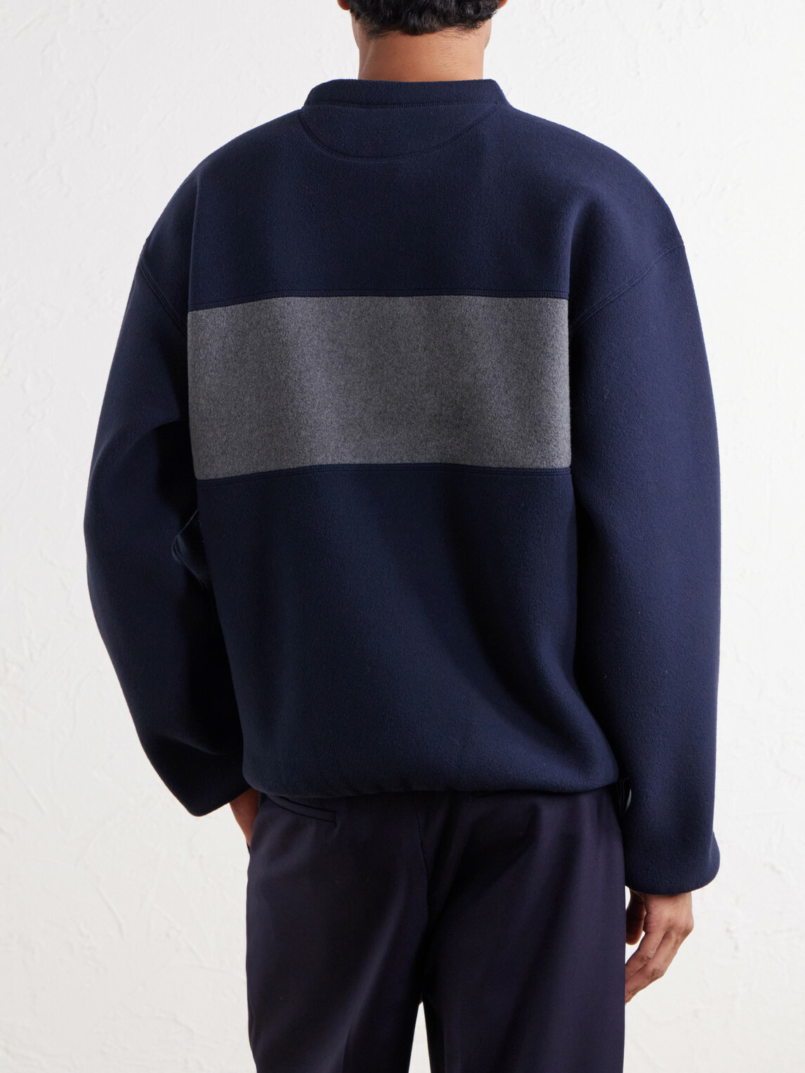Aimé Leon Dore - Logo-Embroidered Two-Tone Fleece Sweatshirt - Blue