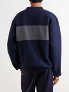 Aimé Leon Dore - Logo-Embroidered Two-Tone Fleece Sweatshirt - Blue
