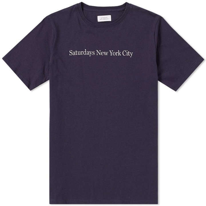 Photo: Saturdays NYC Logo Tee Blue
