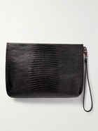 Christian Louboutin - City Spiked Croc-Effect Leather Pouch