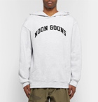 Noon Goons - Logo-Print Fleece-Back Cotton-Jersey Hoodie - Men - Light gray