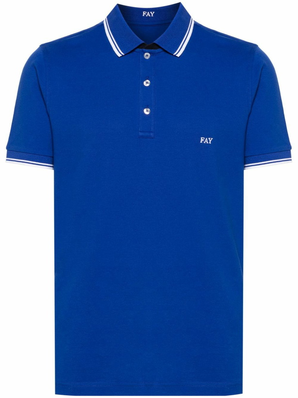 Fay Men's Jersey Polo Blue