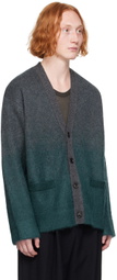 Juun.J Gray & Green Gradient Cardigan