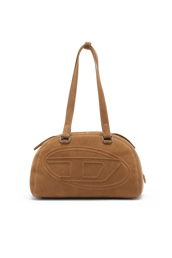 Photo: Diesel 1DR Dome-Suede shoulder bag with Oval D logo - Shoulder Bags - Unisex - Beige
