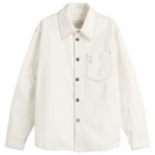AMI Paris Men's Ami De Coeur Light Denim Overshirt in Blanc Creme