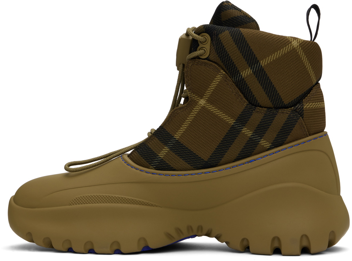 Burberry Khaki Check Scoot Trek Boots