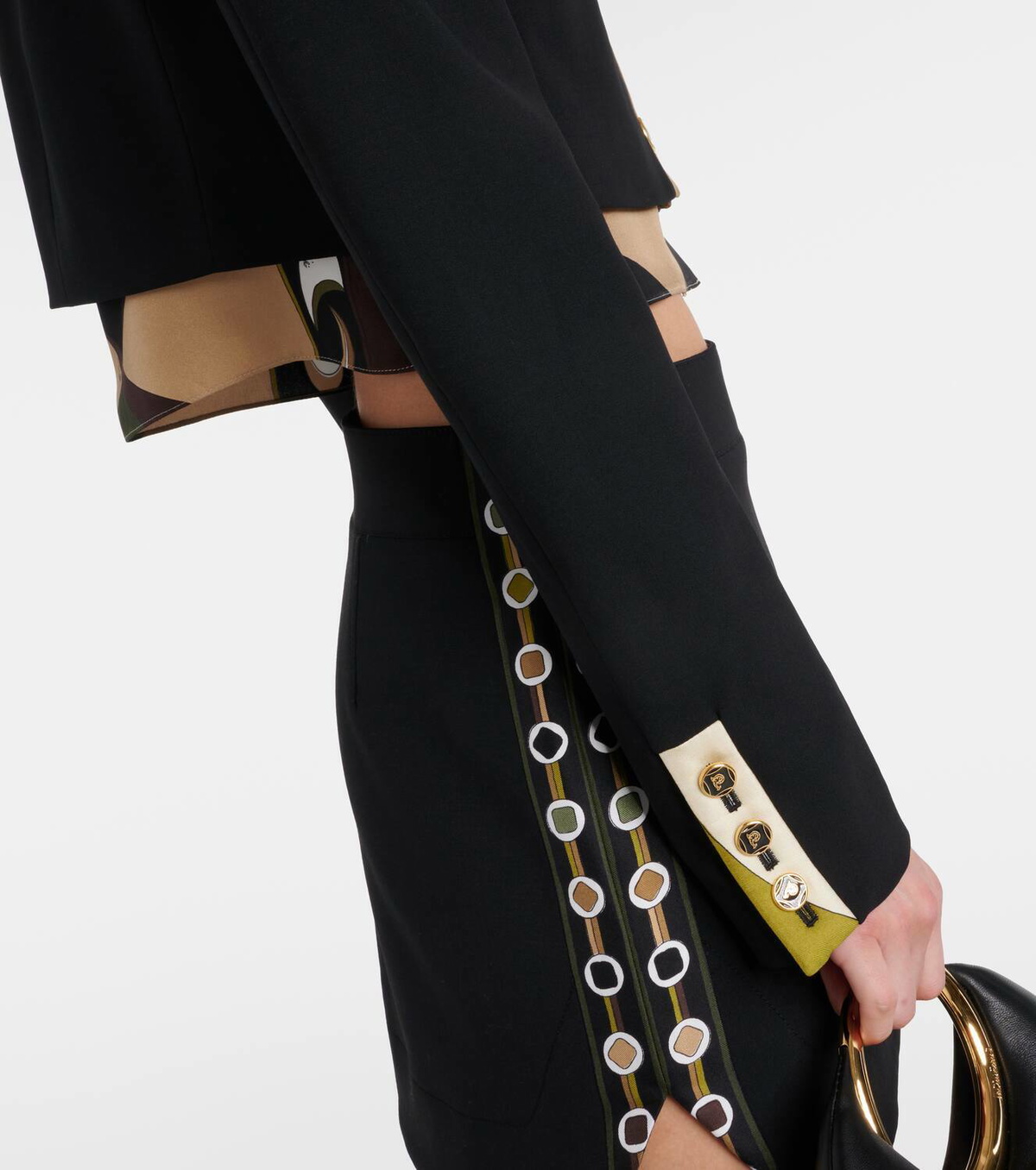 Pucci Vivara-printed cropped wool-blend jacket