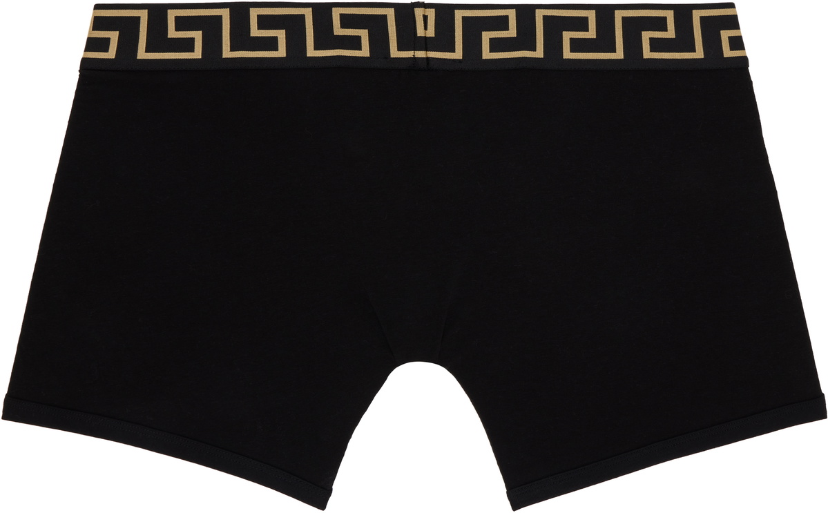 Versace Underwear Two-Pack Black & White Greca Border Long Boxer Briefs