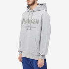 Alexander McQueen Men's Graffiti Logo Hoody in Pale Grey