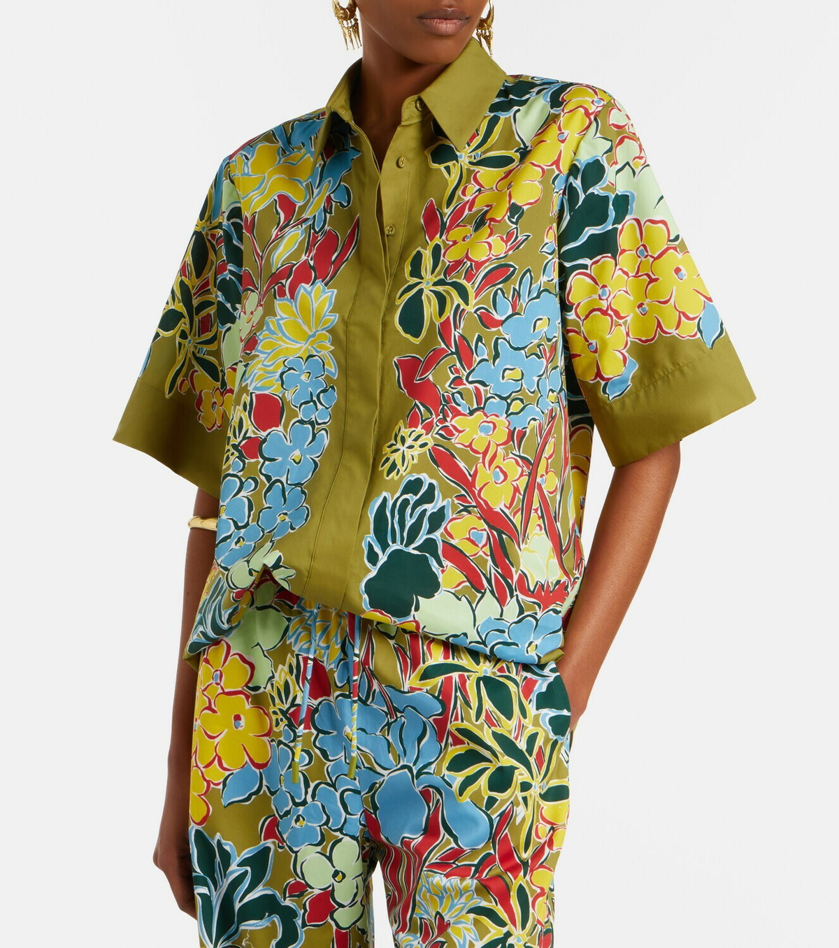 Alémais Solstice floral cotton-blend shirt