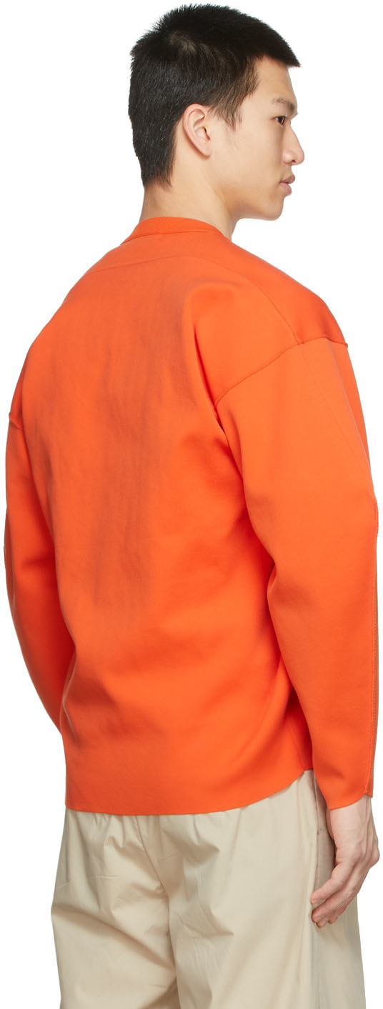 Rito Structure Orange Oversized Round Neck Sweatshirt
