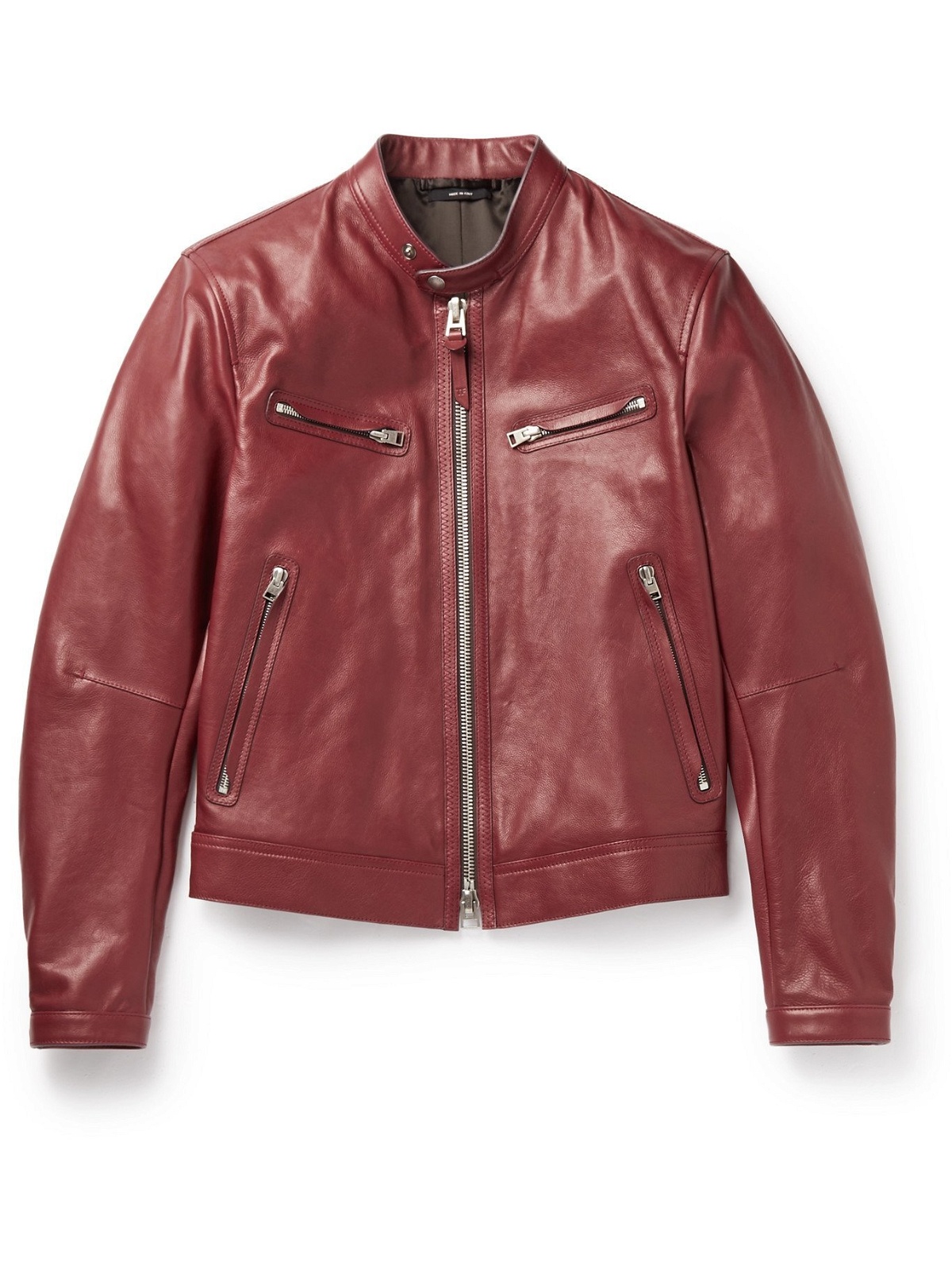 Photo: TOM FORD - Slim-Fit Leather Jacket - Red