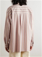 Isabel Marant - Taylori Grandad-Collar Striped Cotton-Poplin Shirt - Pink