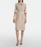 Elie Saab Sequined tweed midi dress