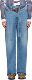 Y/Project Blue Y-Belt Arc Jeans