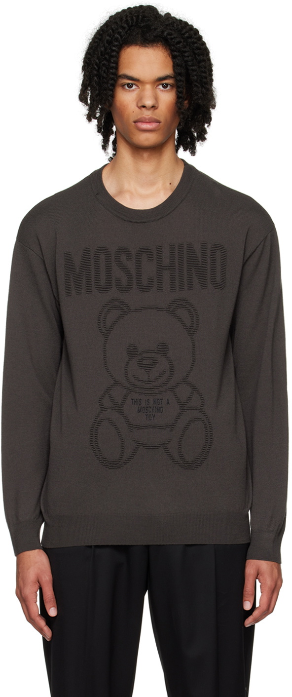 Moschino Gray Jacquard Sweater