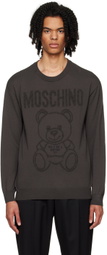 Moschino Gray Jacquard Sweater