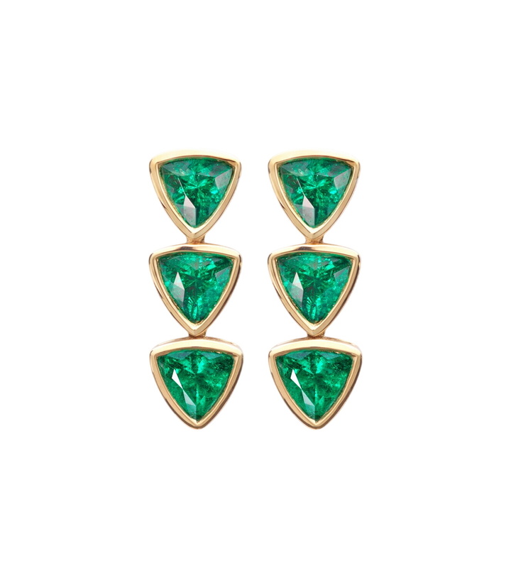 Photo: Anita Ko 18kt gold drop earrings with emeralds